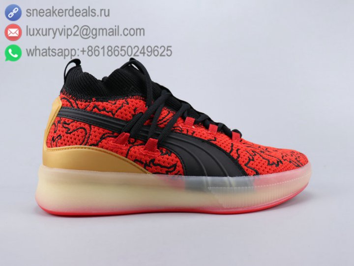Puma Clyde Court POE Hi Men Basketball Shoes Black Red Size 40-45
